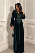 Caftan en velour vert